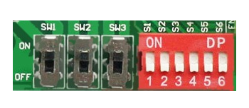 Os interruptores distribuídos pelas extensões da placa, servirão como meio de ajustar as especificações de operação do drive. 