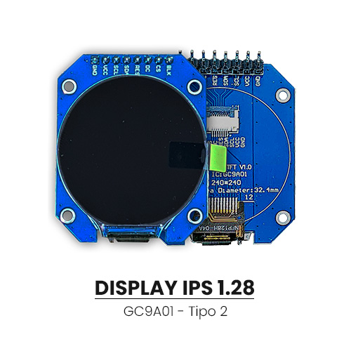 Display IPS 1.28 Redondo - GC9A01 - Tipo 2 