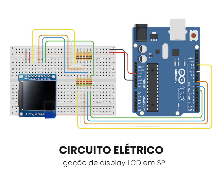 conexão display SPI arduino